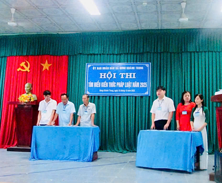 UBND XÃ HƯNG KHÁNH TRUNG, TỈNH VĨNH LONG TỔ CHỨC HỘI THI TÌM HIỂU KIẾN THỨC PHÁP LUẬT.